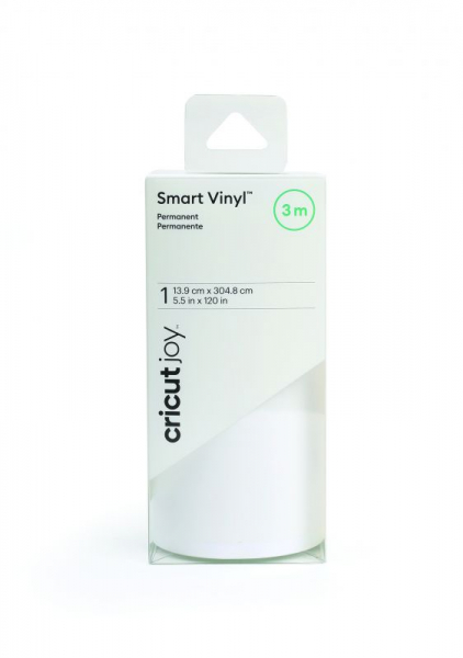 Cricut Joy Smart Vinyl Plotterfolie glänzend permanent 5,5" x 120" (13,9 cm x 304,8 cm) Weiß